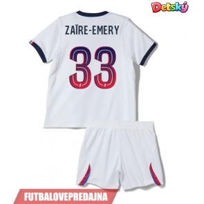 Lacne Dětský Futbalové dres Paris Saint-Germain Warren Zaire-Emery #33 2026-27 Krátky Rukáv - Preč (+ trenírky)